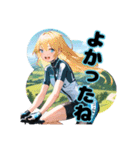 ロードバイクに乗る女の子③（個別スタンプ：4）