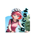 ロードバイクに乗る女の子③（個別スタンプ：12）