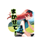 ロードバイクに乗る女の子③（個別スタンプ：14）