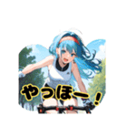ロードバイクに乗る女の子③（個別スタンプ：15）