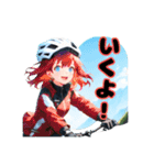 ロードバイクに乗る女の子③（個別スタンプ：17）