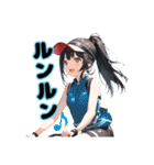 ロードバイクに乗る女の子③（個別スタンプ：22）
