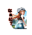 ロードバイクに乗る女の子③（個別スタンプ：24）