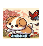 可愛い犬の浮世絵風スタンプ（個別スタンプ：9）