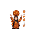 かわいい！女の子ハロウイン仮装（個別スタンプ：36）