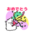 手書きしろねこ【文字有り】（個別スタンプ：5）