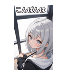 フードを着た可愛い女の子13（個別スタンプ：3）