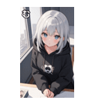 フードを着た可愛い女の子13（個別スタンプ：11）