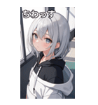 フードを着た可愛い女の子13（個別スタンプ：13）
