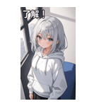 フードを着た可愛い女の子13（個別スタンプ：26）