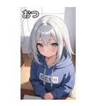 フードを着た可愛い女の子13（個別スタンプ：27）