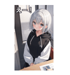 フードを着た可愛い女の子13（個別スタンプ：29）