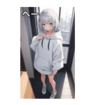 フードを着た可愛い女の子13（個別スタンプ：32）