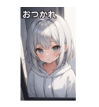 フードを着た可愛い女の子13（個別スタンプ：34）