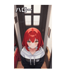 フードを着た可愛い女の子12（個別スタンプ：5）