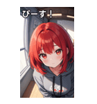 フードを着た可愛い女の子12（個別スタンプ：28）