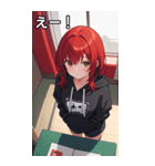 フードを着た可愛い女の子12（個別スタンプ：29）