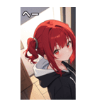 フードを着た可愛い女の子12（個別スタンプ：32）