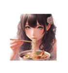 ラーメンを啜る女の子[アレンジOK]（個別スタンプ：1）