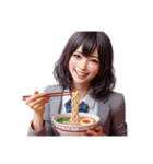 ラーメンを啜る女の子[アレンジOK]（個別スタンプ：3）