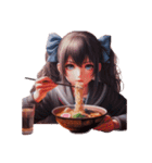 ラーメンを啜る女の子[アレンジOK]（個別スタンプ：12）