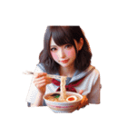 ラーメンを啜る女の子[アレンジOK]（個別スタンプ：17）