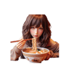 ラーメンを啜る女の子[アレンジOK]（個別スタンプ：29）