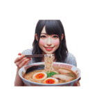 ラーメンを啜る女の子[アレンジOK]（個別スタンプ：30）