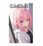 フードを着た可愛い女の子16（個別スタンプ：3）