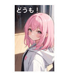 フードを着た可愛い女の子16（個別スタンプ：6）