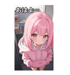 フードを着た可愛い女の子16（個別スタンプ：8）