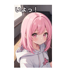フードを着た可愛い女の子16（個別スタンプ：24）