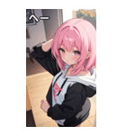 フードを着た可愛い女の子16（個別スタンプ：32）