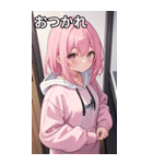 フードを着た可愛い女の子16（個別スタンプ：34）