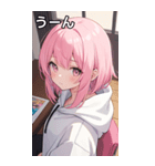 フードを着た可愛い女の子16（個別スタンプ：40）