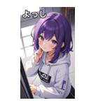 フードを着た可愛い女の子17（個別スタンプ：17）