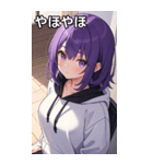 フードを着た可愛い女の子17（個別スタンプ：22）