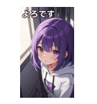 フードを着た可愛い女の子17（個別スタンプ：37）
