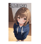 フードを着た可愛い女の子19（個別スタンプ：2）