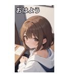 フードを着た可愛い女の子19（個別スタンプ：3）