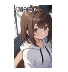 フードを着た可愛い女の子19（個別スタンプ：11）