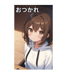 フードを着た可愛い女の子19（個別スタンプ：12）