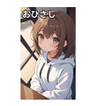 フードを着た可愛い女の子19（個別スタンプ：14）