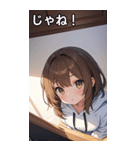 フードを着た可愛い女の子19（個別スタンプ：19）