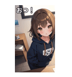 フードを着た可愛い女の子19（個別スタンプ：25）