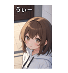 フードを着た可愛い女の子19（個別スタンプ：38）