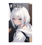 フードを着た可愛い女の子20（個別スタンプ：21）