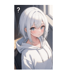 フードを着た可愛い女の子20（個別スタンプ：40）