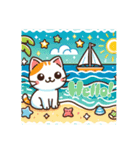 しろねこの夏休み（個別スタンプ：6）