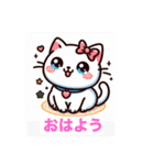 しろねこののんびり日常（個別スタンプ：1）